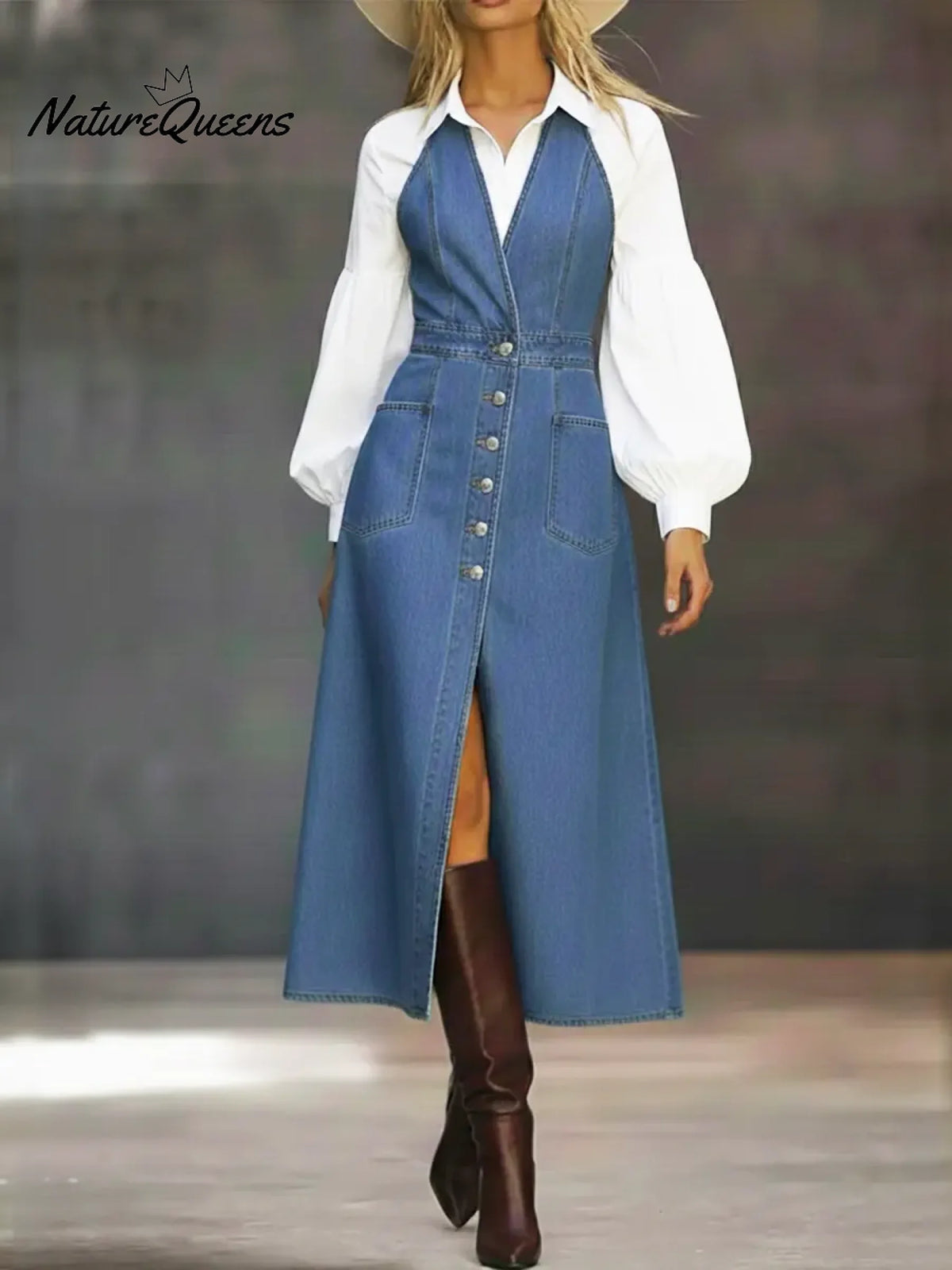 Women's Casual Sleeveless Denim Cotton Dress