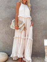 Women's Flowy Long Ruffled Dress