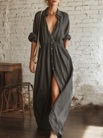 Casual Minimalist Elasticated Waist Dress