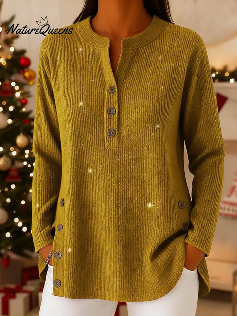 Women's Cardigan Collar Long Sleeve Casual Loose Sequined Knit Top