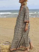 Women's Retro Pattern Art Print Casual Cotton Dress