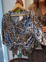 Casual Leopard Print Linen And Cotton Shirt