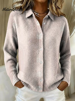 Women's Retro Simple Patterns Printed Collared Sweater