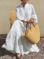 Women's Vacation Style Simple Hollow Pattern Shirt