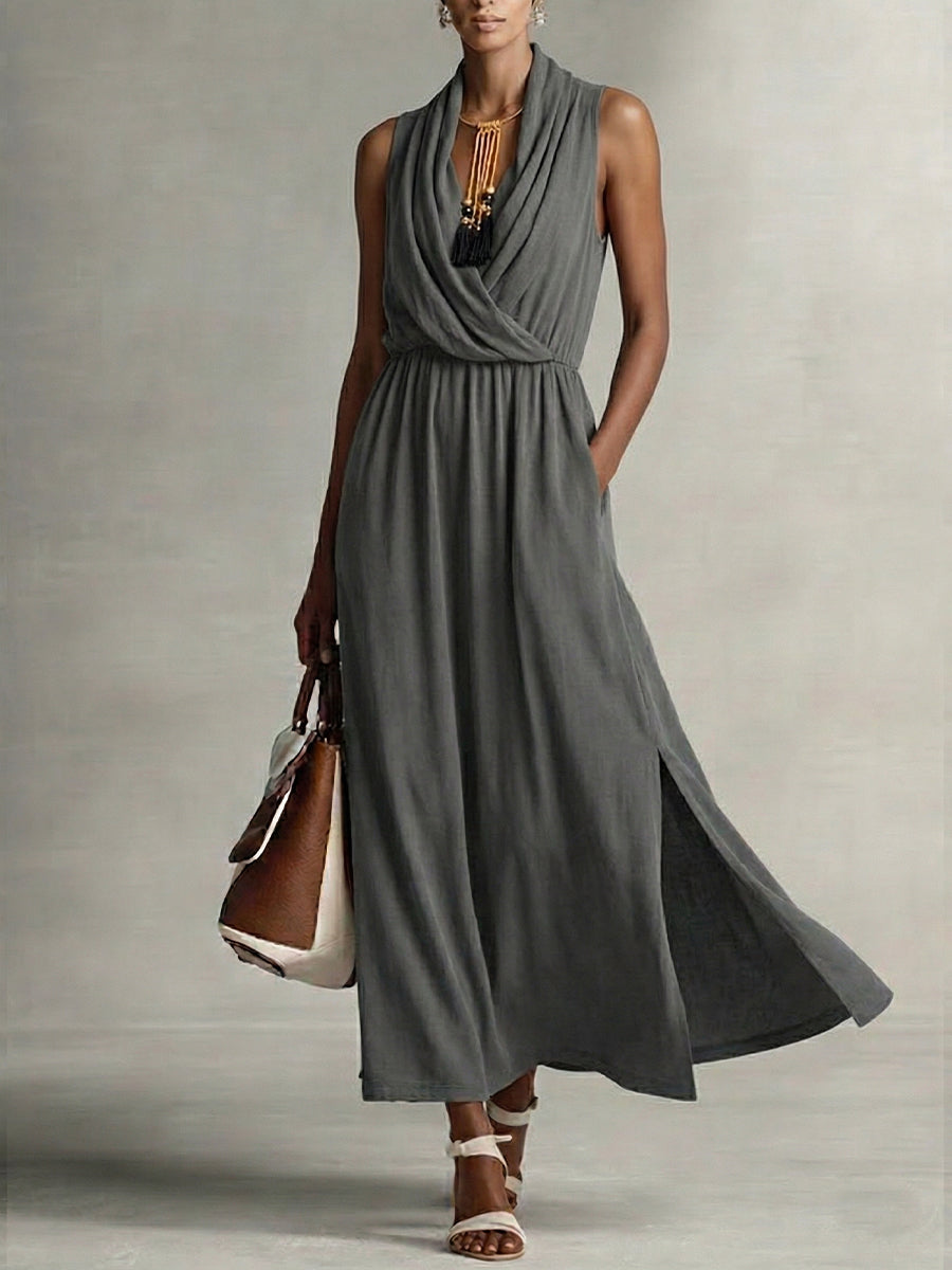 Women's V-neck Sleeveless Dress