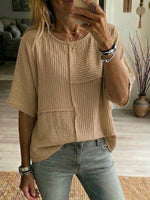 Women's Spliced short-sleeve T-shirt Top