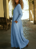 Cozy Loose-fitting Denim Dress