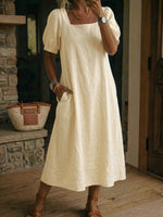 Women's Square-Neck Short-Sleeve Dress
