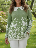 Butterfly Valley Art Print Peter Pan Collar Sweater