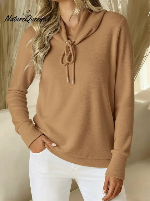 Women's Comfortable Cowl Collar Plush Top