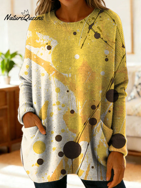 Women's Lovely Floral Flowers Pattern Art Print Casual Cotton Knitted Sweater