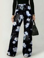 Dreamlike Floral And Butterfly Decorative Patterns Women's Casual Denim Pants