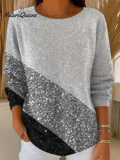 Women's Geometric Minimalism Print Casual Pullover Sweater