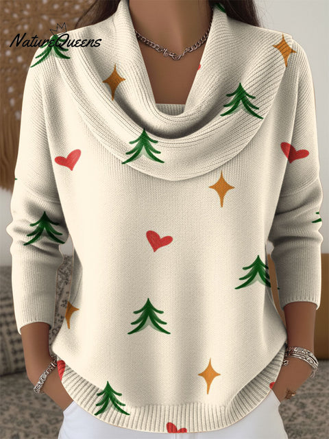 Simple Christmas Decorative Patterns Women's Casual Swing Collar Long Sleeve Sweater