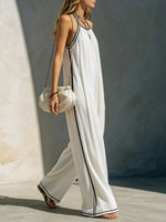 Women's White Chiffon Jumpsuit