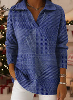 Women's VintageGeometryArt Print Casual Sweater