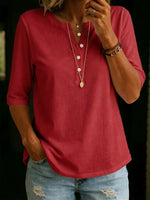 Classic Henley Collar 100% Cotton T-shirt