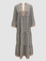 Women's Retro Pattern Art Print Casual Cotton Dress