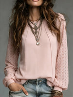 Women's Cozy Minimalist Solid-color Round Neck 100% Cotton Shirt