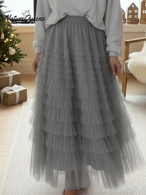 Elegant And Flowing Multi-layered Skirt