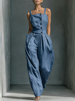 Women's Sleeveless Jumpsuit High-waisted Trousers