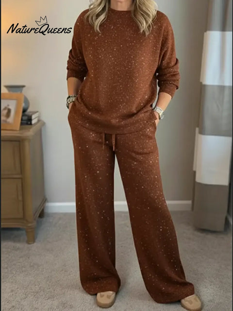 Women's Christmas Sparkling Sweatshirt and Pants Set