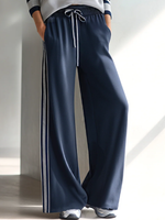 Casual Color-block Sweatshirt And Pants Two-piece Set