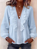 French-style Gentle V-neck Long-sleeve Top