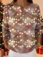 Women's Christmas Lanterns Pattern Art Print Buttoned Cardigan Sweater