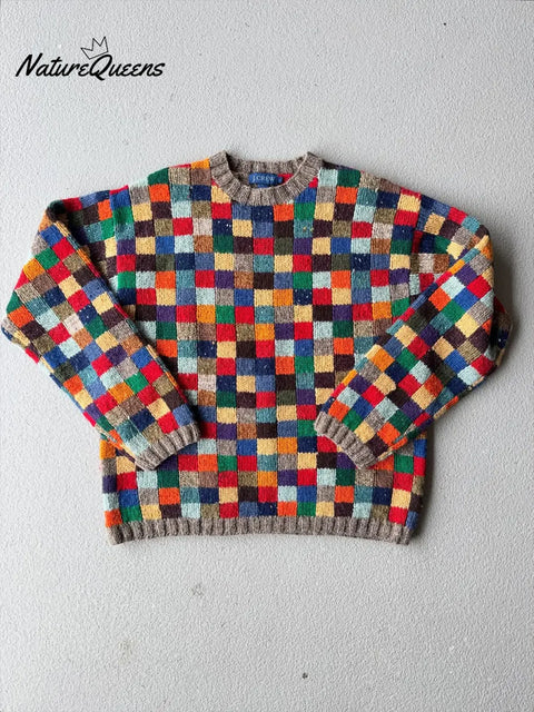 Retro Plaid Unisex Pullover Sweater