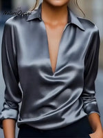 Women's Christmas Gorgeous Satin V-neck Top