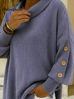 Women's Vintage Buttoned-sleeve Sweater