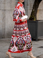 Red Printed Cotton Dress