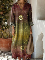 Women's Floral Pattern Art Print Casual Cotton Dress