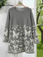 Butterfly Valley Crew Neck Loose-fitting Sweatshirt