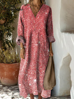 Women's VintageArt Print Cotton Dress