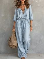Women's Comfortable And Simple Design Cotton-linen Set