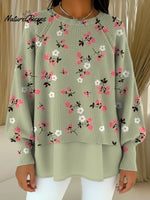 Women's Floral Pattern Art Print Casual Knitted Sweater