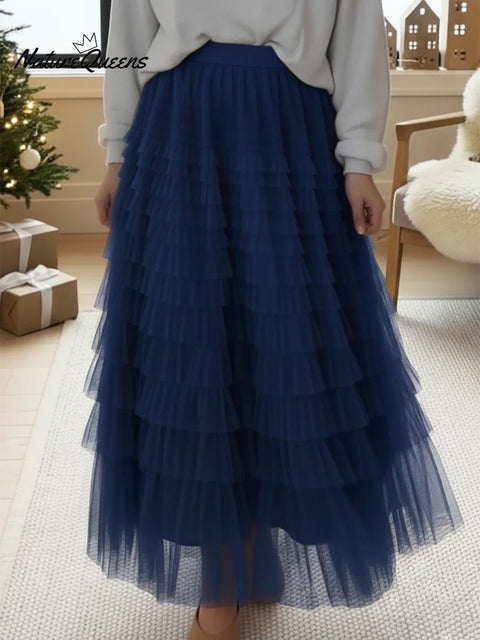 Elegant And Flowing Multi-layered Skirt