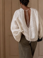 The New Minimalist — Backless Cotton-Linen Shirt
