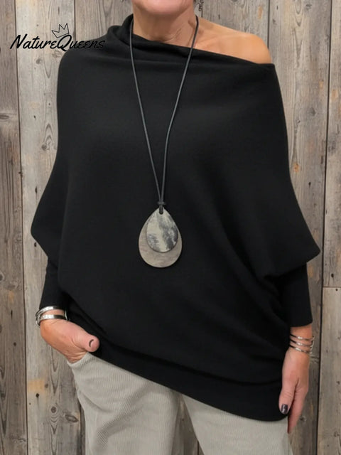 Cozy Irregular Batwing Sleeve Sweater