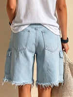 Women's High-waisted Loose-fit Wide-leg Denim Shorts