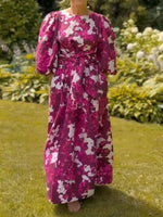 Artistic Printed Linen And Cotton Dress