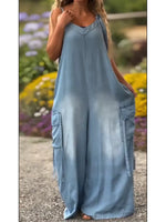 Women's Cozy And Casual Linen And Cotton Jumpsuit