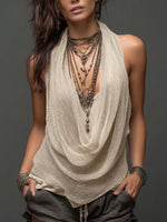 Casual & Sexy Knitted Tank Top Two-piece Set