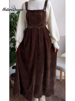 Women's Casual Corduroy Cotton Overall Dress