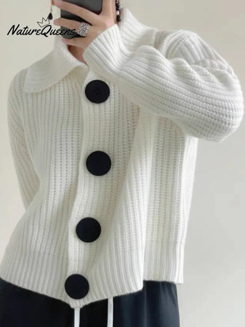 Women's Comfortable Loose Casual Button Cardigan Sweater