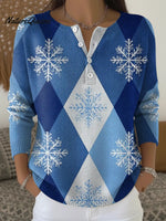 Women's Diamond-shaped Snowflake Casual Sweater