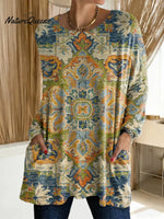 Women's Floral Pattern Art Print Casual Cotton T-shirt