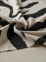 Artistic Zebra-print Cotton-linen Dress